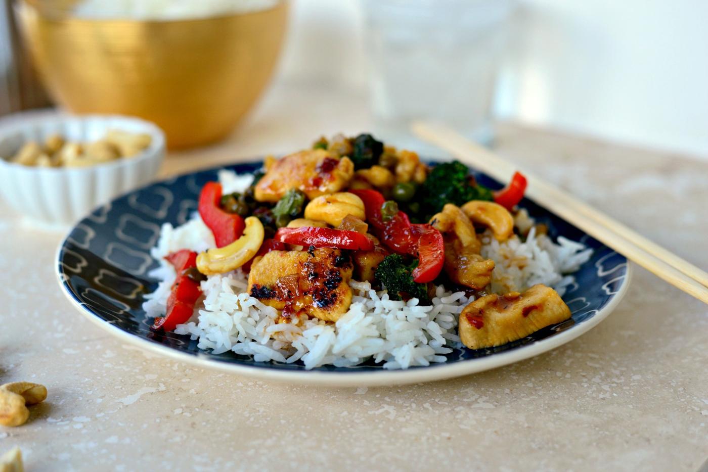 Cashew Chicken Stir-fry, Spicy Style