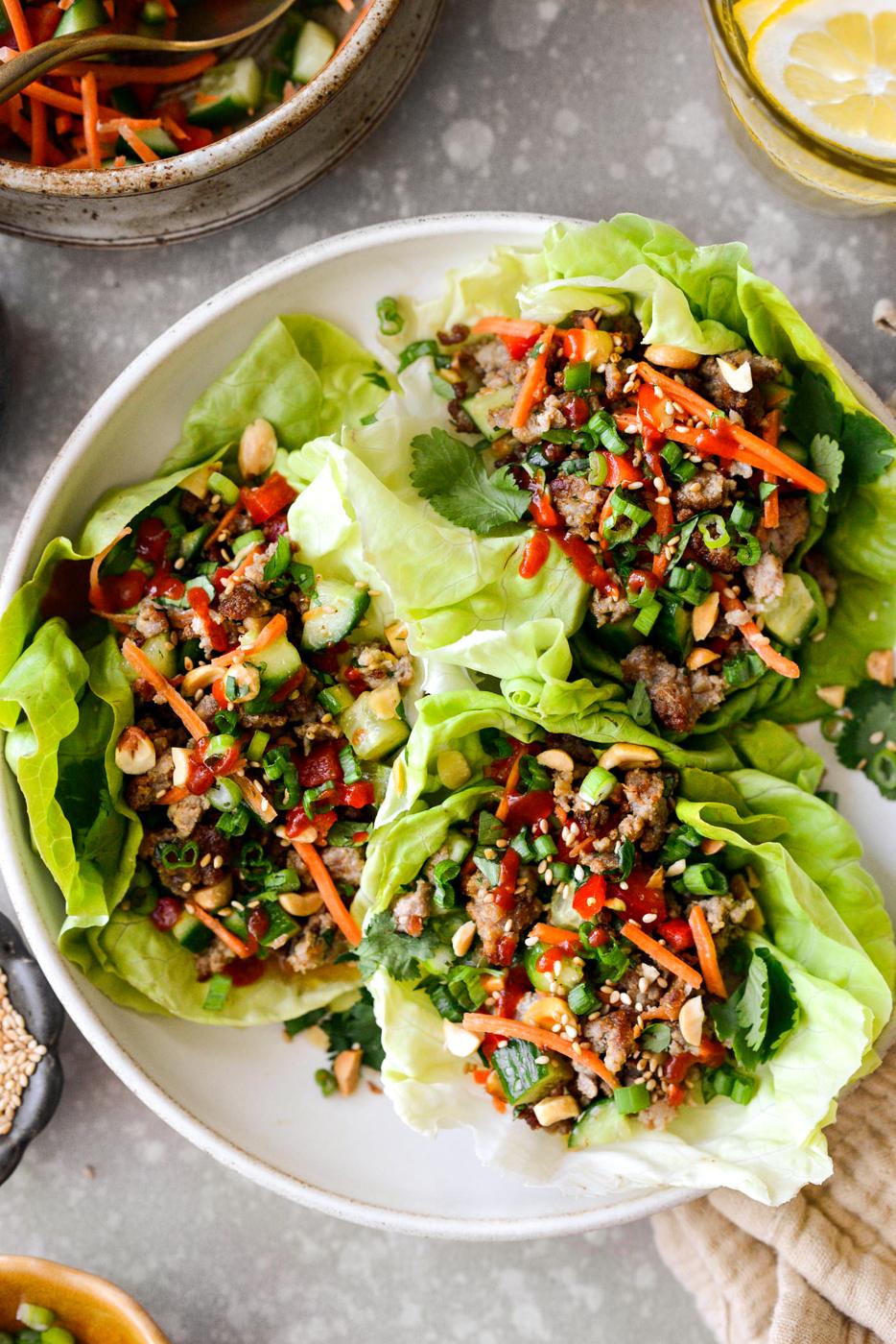 Cups: Crispy Pork and Veggie Lettuce
