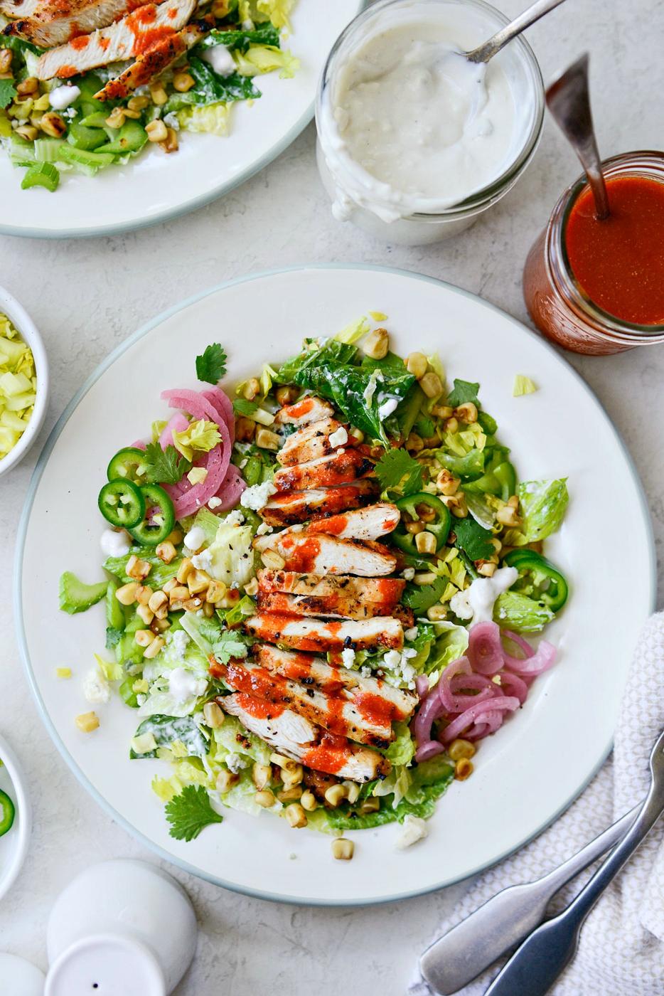 Summer Buffalo Grilled Chicken Salad at Home