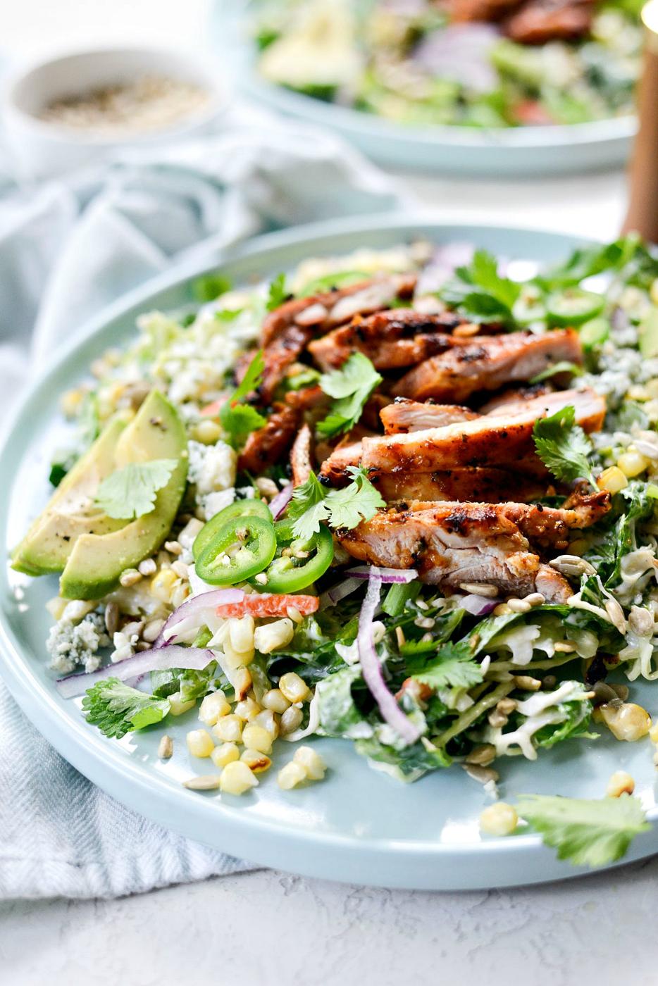 Home Kitchen Summer Coleslaw BBQ Chicken Salad