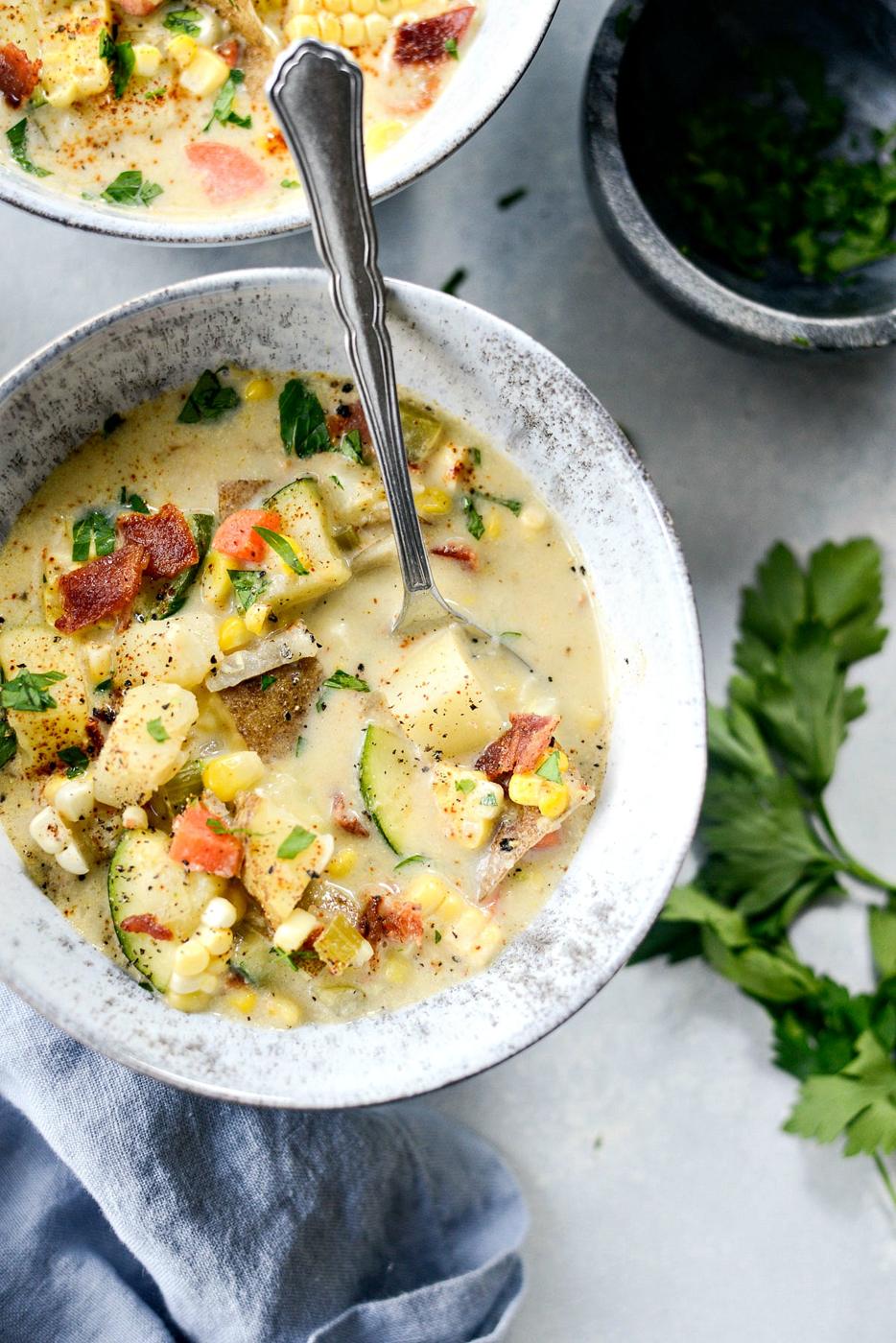Zucchini Chowder and Summer Corn