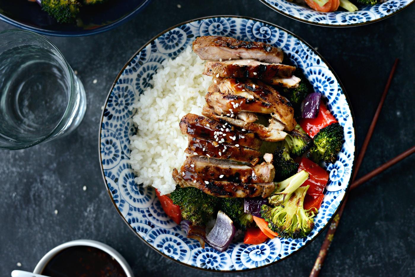 Home Kitchen Grilled Teriyaki Chicken Rice Bowls
