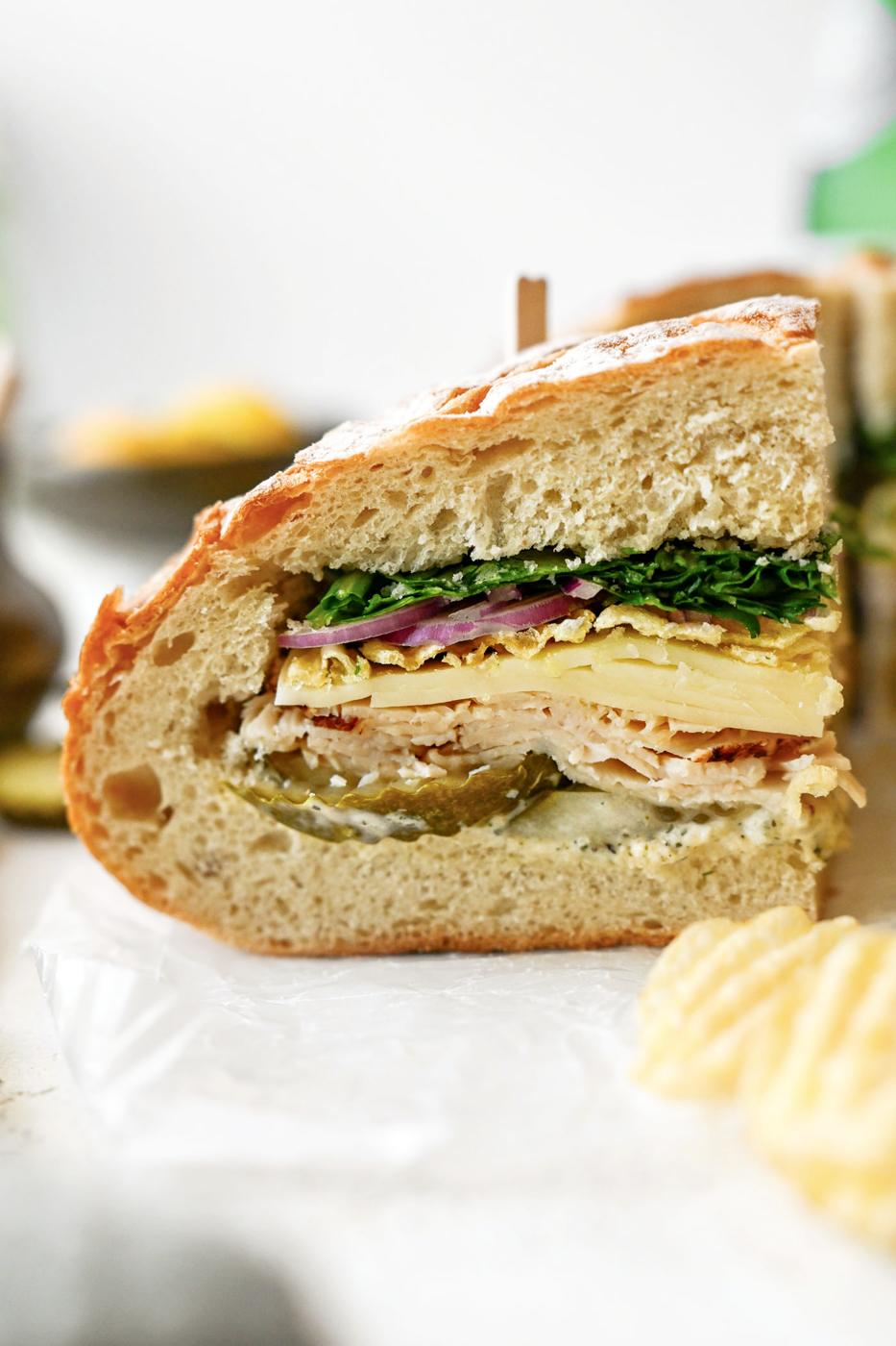 Home Kitchen Turkey Provolone Italian Loaf Sandwich