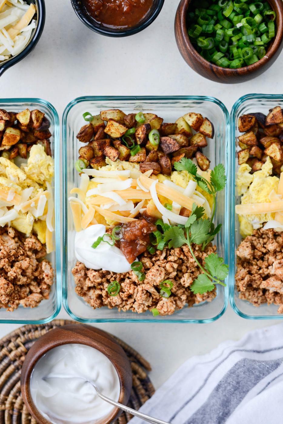 Home Kitchen Turkey Taco Breakfast Scramble (Meal Prep!)