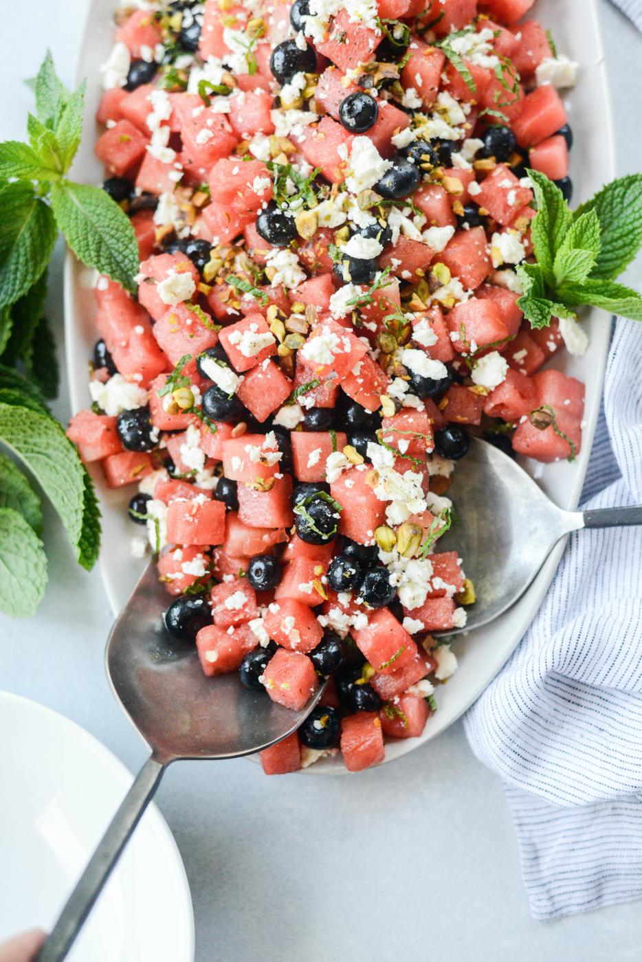 Blueberry Feta Salad, Watermelon Style