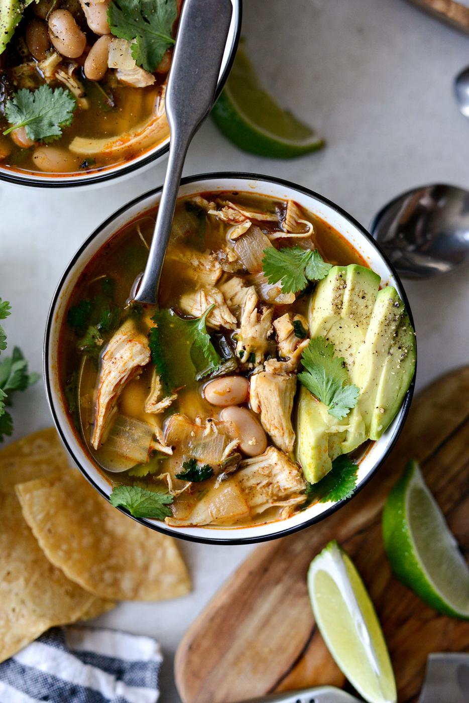 White Bean Chicken Poblano Stew at Home