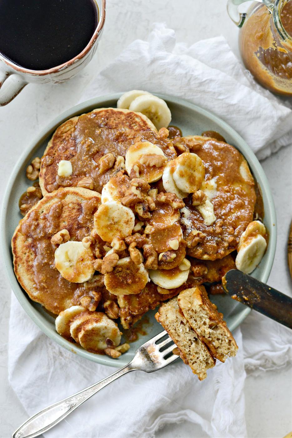 Home Kitchen Peanut Butter Oatmeal Banana Pancakes