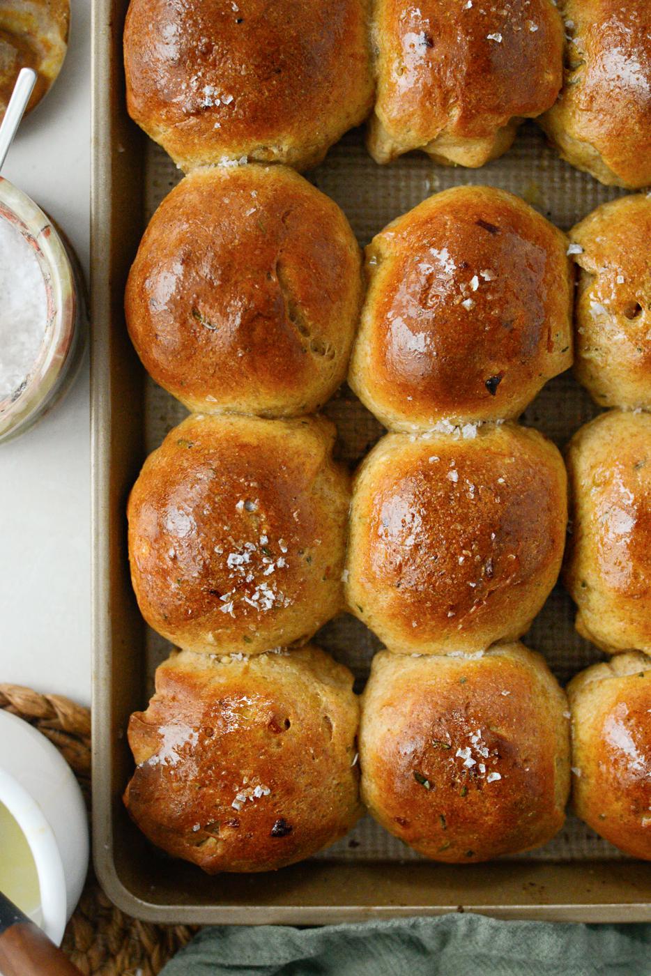 Home Kitchen Whole Wheat Rosemary Caramelized Onion Rolls