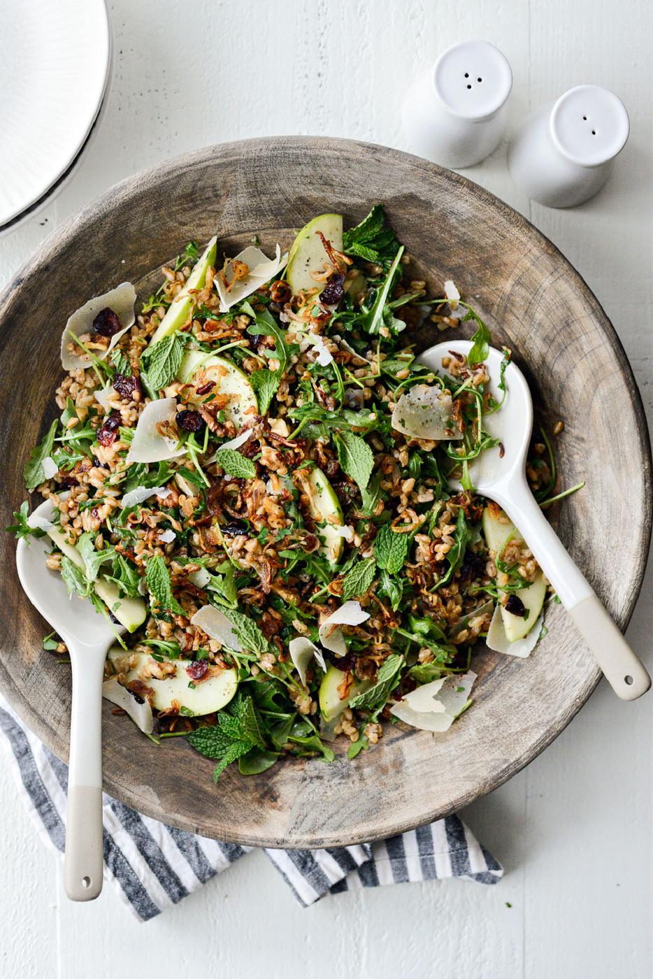 Winter Farro Salad with Fried Shallots at Home