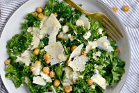 Creamy Tahini Kale Caesar Salad