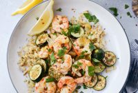 Lemon Garlic Roasted Shrimp and Zucchini Sheet Pan Meal