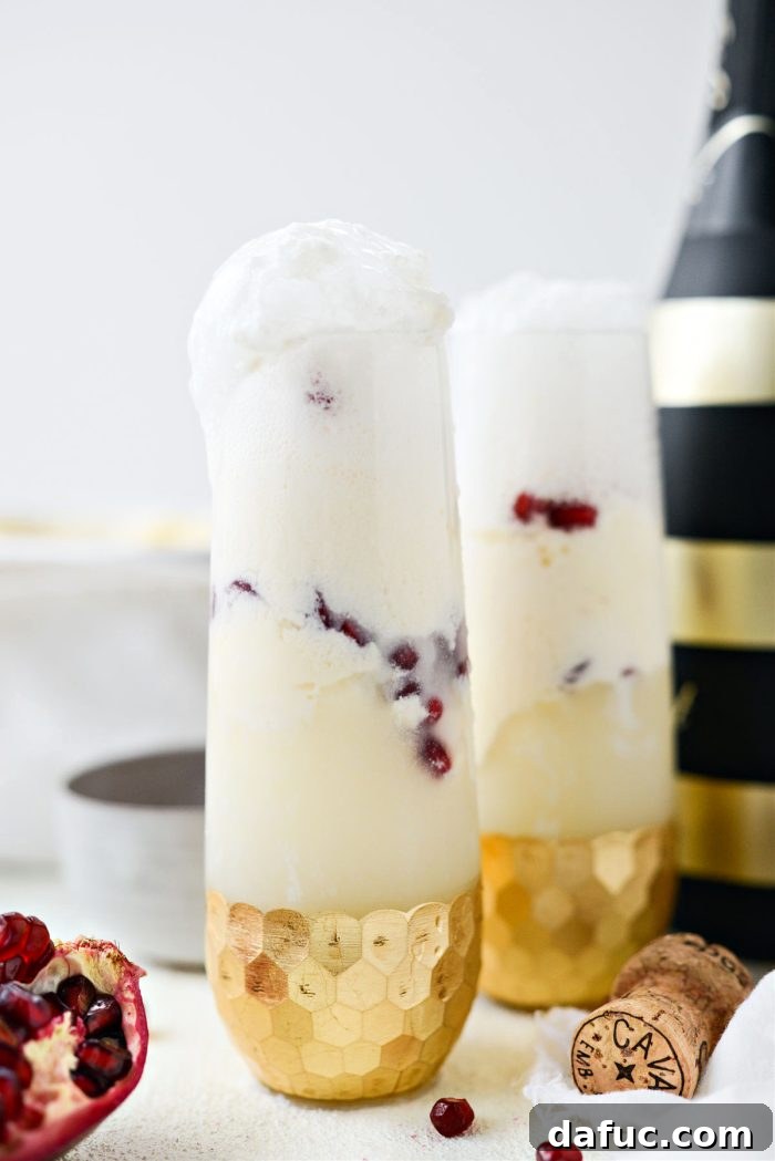Effervescent Dessert Clouds 2 Champagne Floats