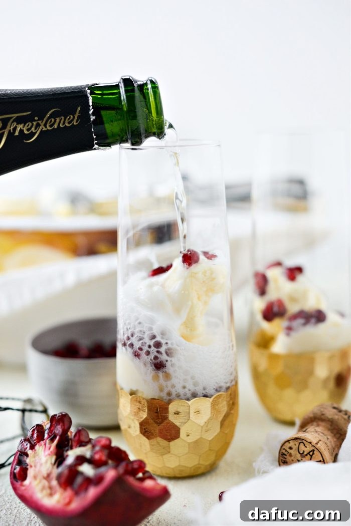 pour in sparkling wine