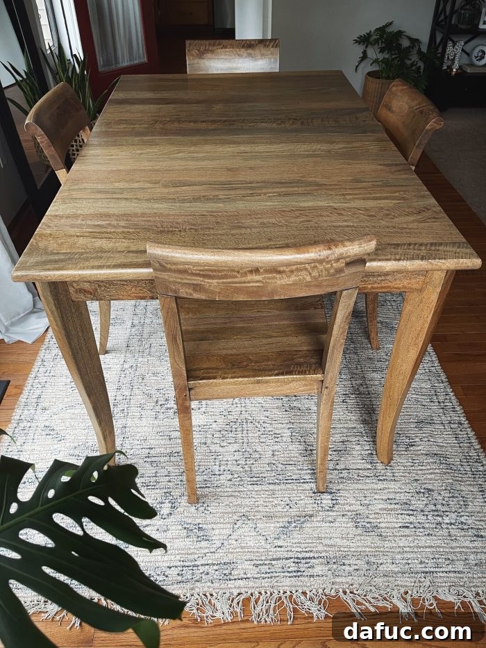 Unpacking 2022 25 Refinished dining room table and chairs