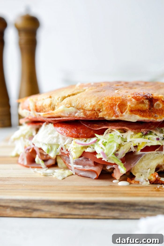 Unpacking 2022 7 Italian Grinder sandwich with melted cheese and deli meats