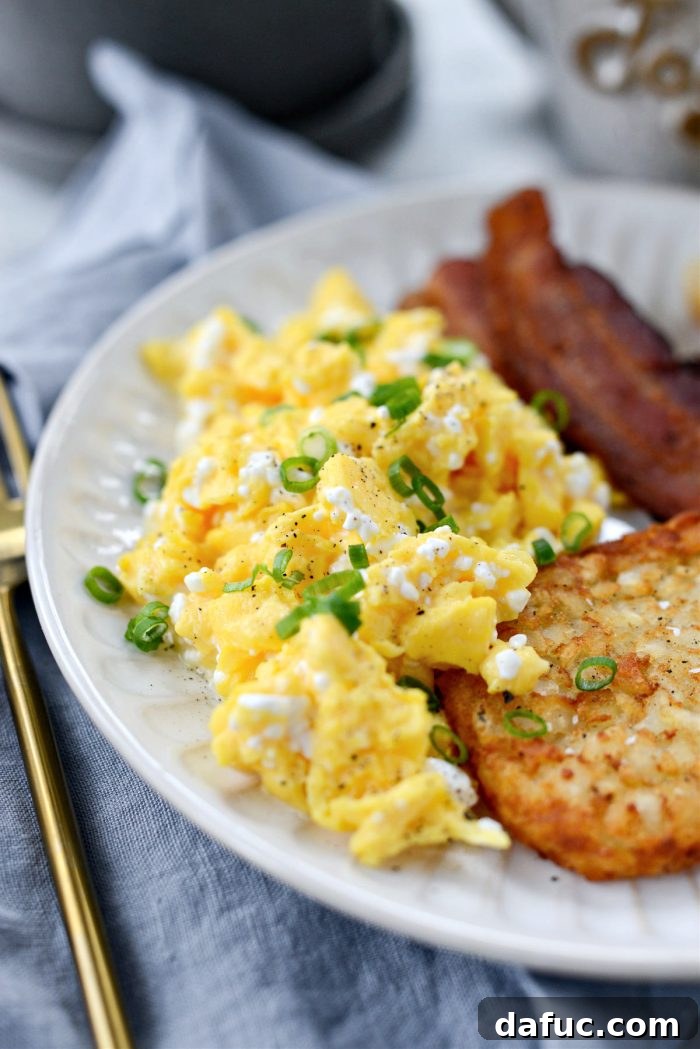 Creamy Cottage Scrambled Eggs 13 Delicious Scrambled Eggs with Cottage Cheese ready to eat