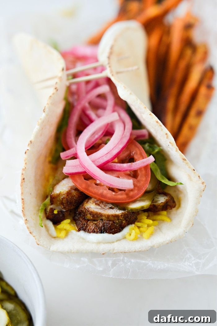 Air Fryer Chicken Shawarma Wraps
