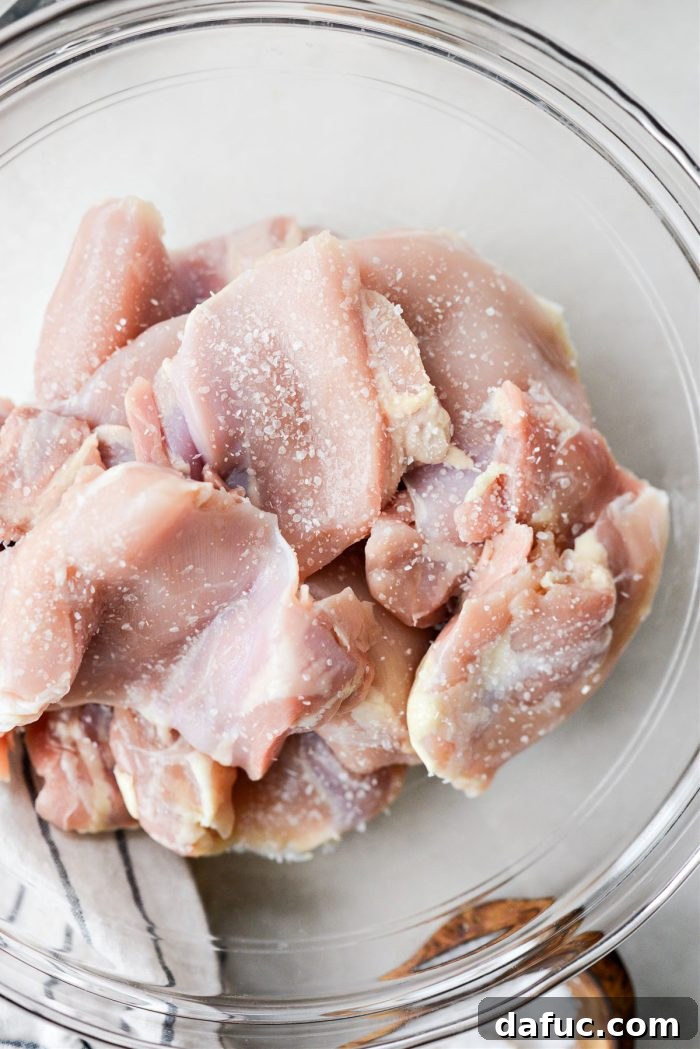 Salted chicken thighs
