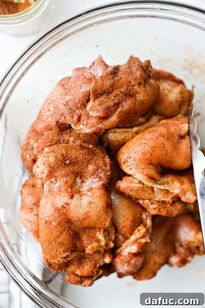 chicken thighs tossed in shawarma seasoning