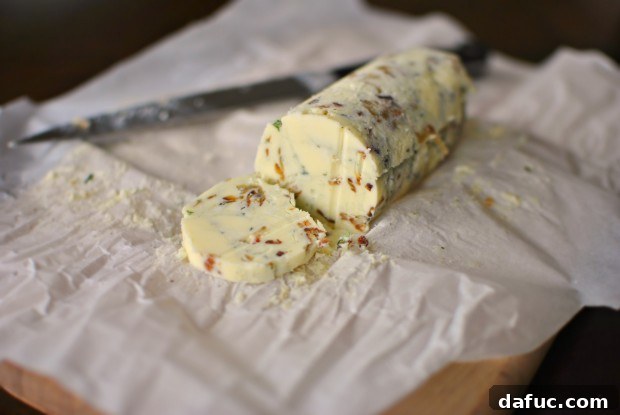 Seared Ribeye with Sweet Shallot Blue Cheese Butter 19 Slicing Chilled Compound Butter into Coins