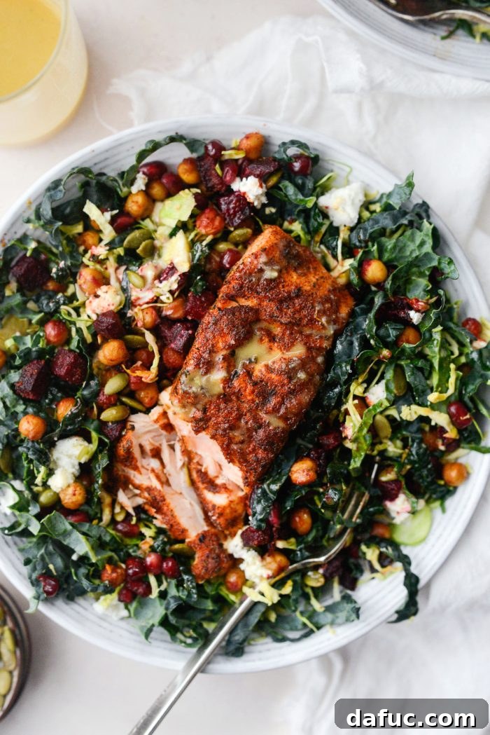 Roasted Beet and Chickpea Kale Salad