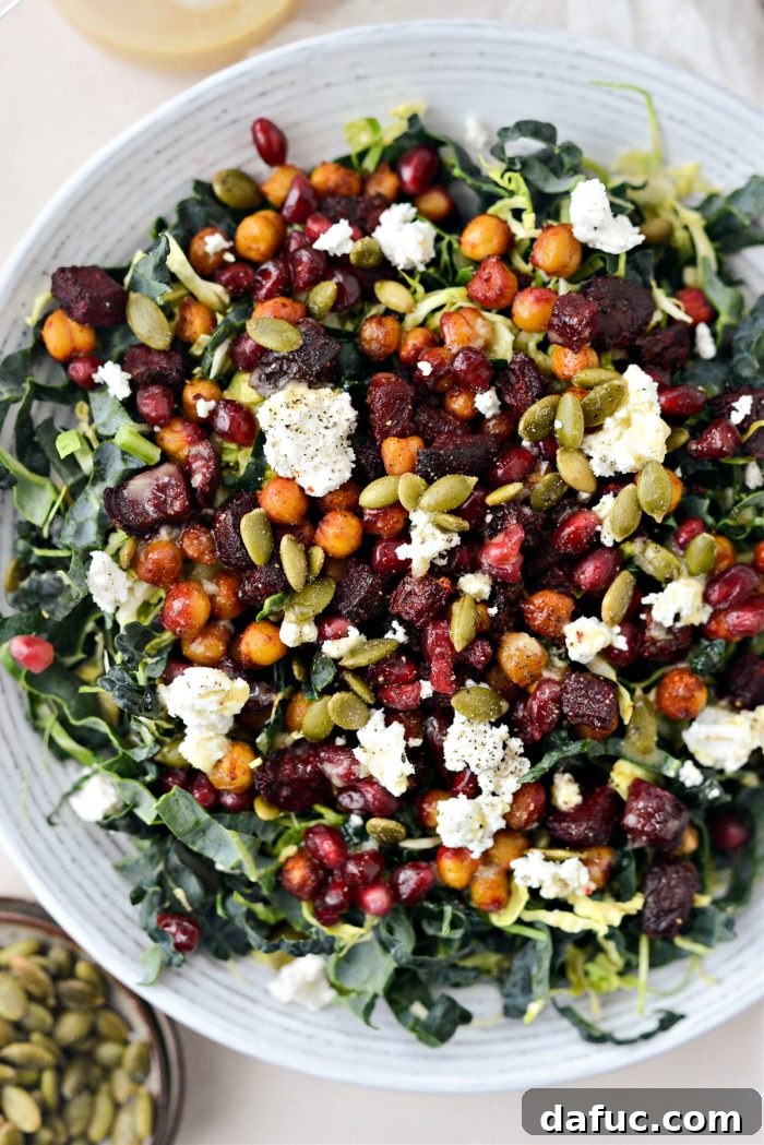 Roasted Beet and Chickpea Kale Salad