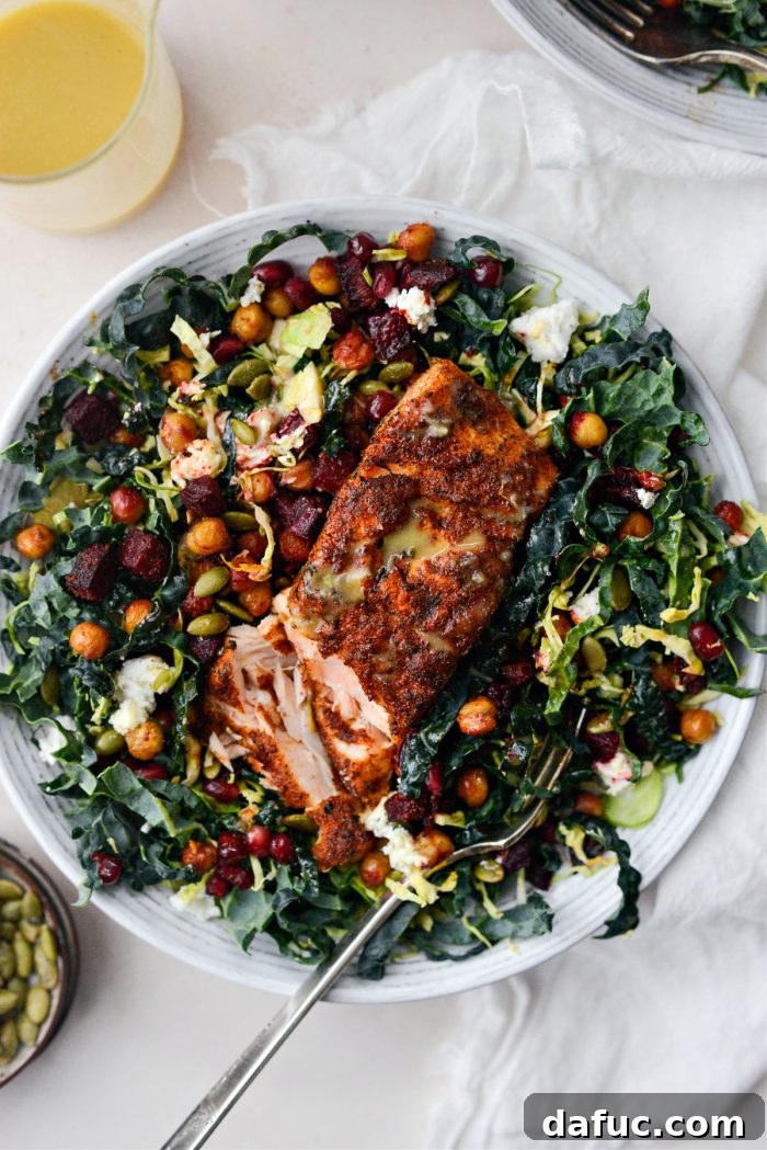 Roasted Beet and Chickpea Kale Salad