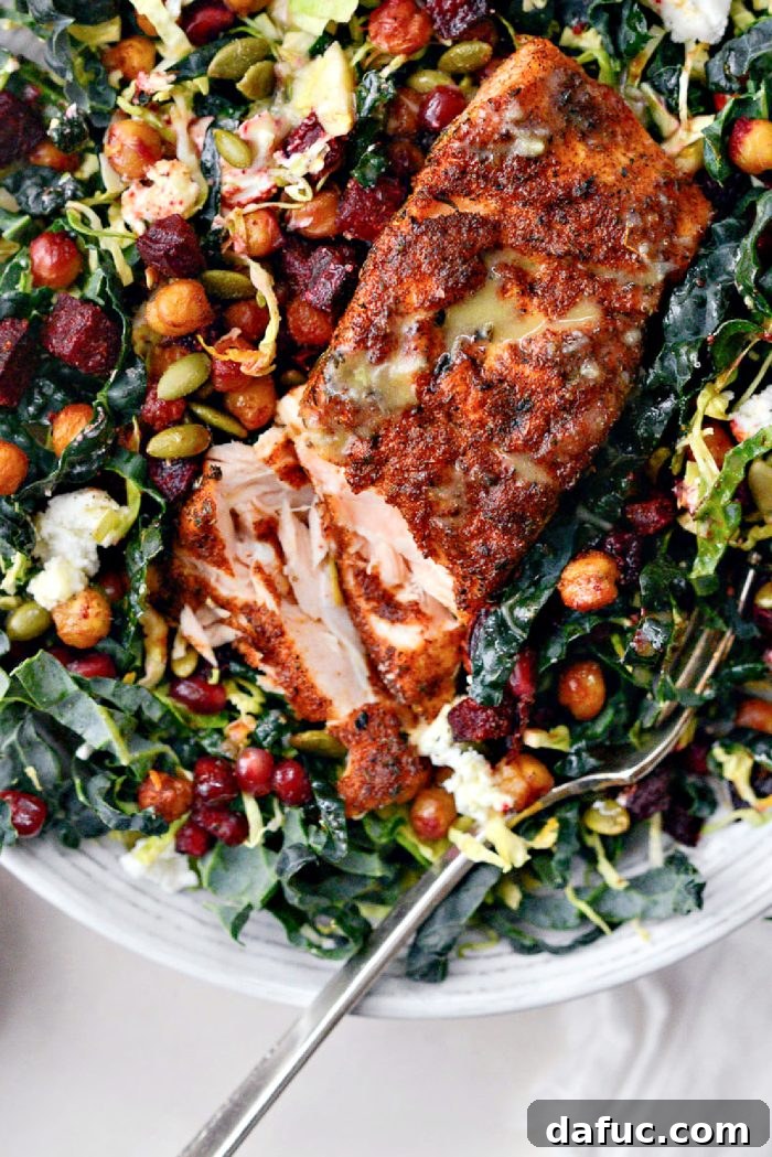 Roasted Beet and Chickpea Salad. with salmon