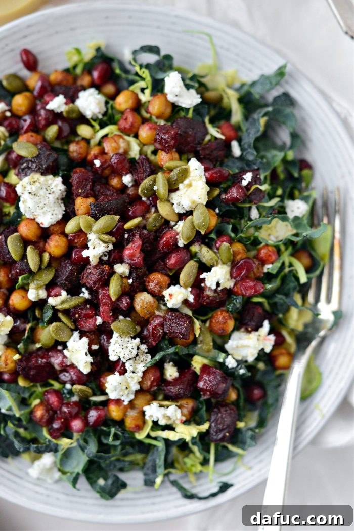 Roasted Beet and Chickpea Kale Salad