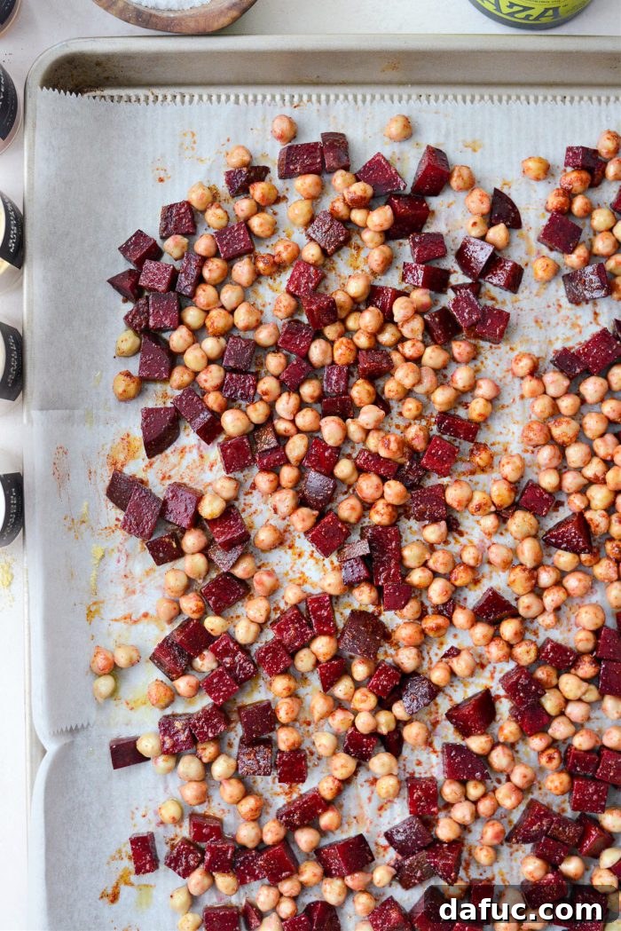 toss beats and chickpeas
