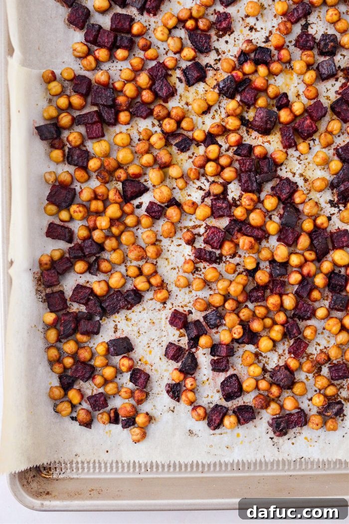 roasted beets and chickpeas