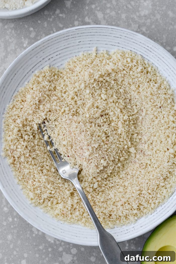 Seasoned panko breadcrumbs in a bowl
