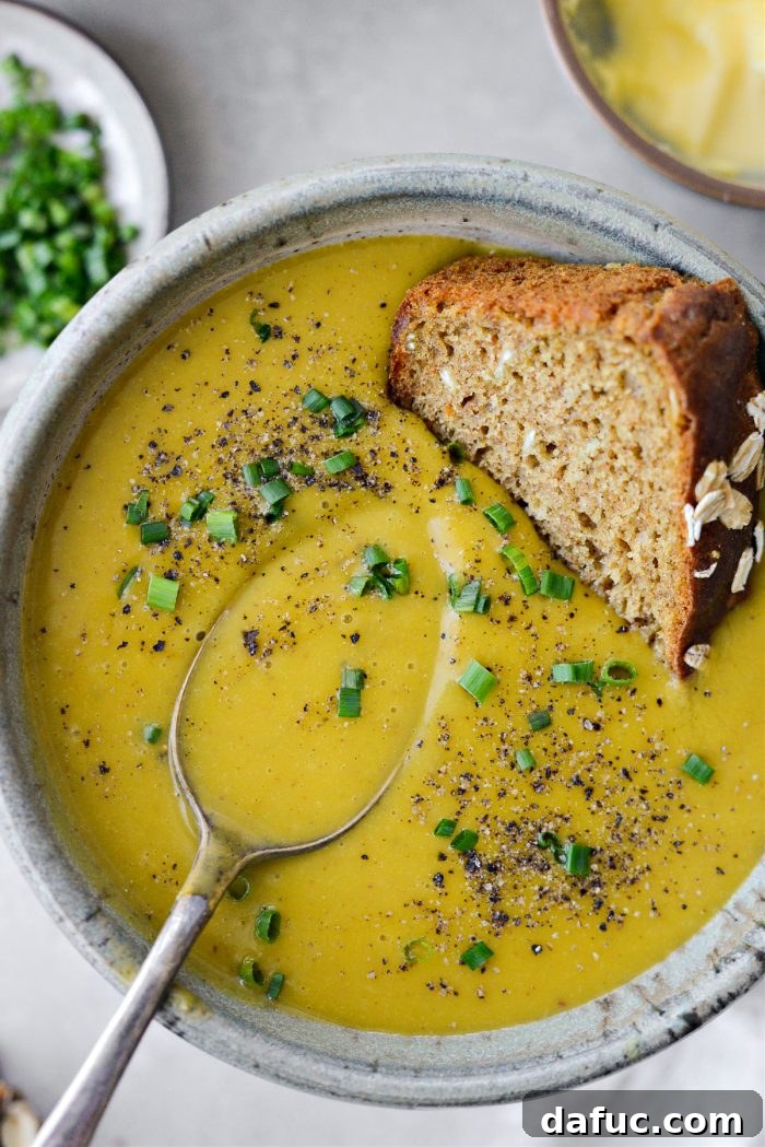 Hearty Irish Vegetable Soup 2 Rich and creamy Irish Vegetable Soup with slices of homemade Irish brown bread.