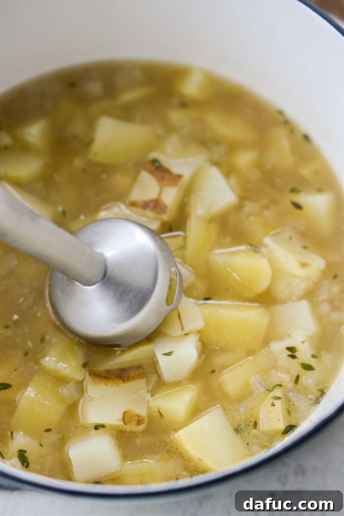 Hearty Cauliflower Potato Bisque 15 puree with stick blender
