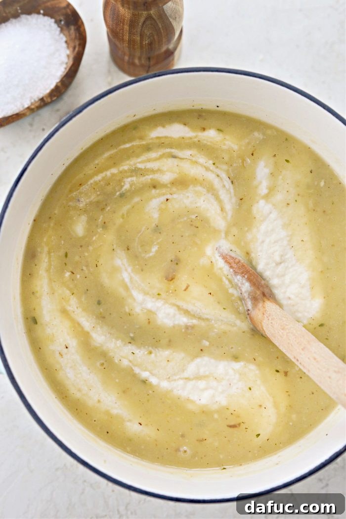 Hearty Cauliflower Potato Bisque 17 stir in cauli puree and plain nonfat yogurt or sour cream