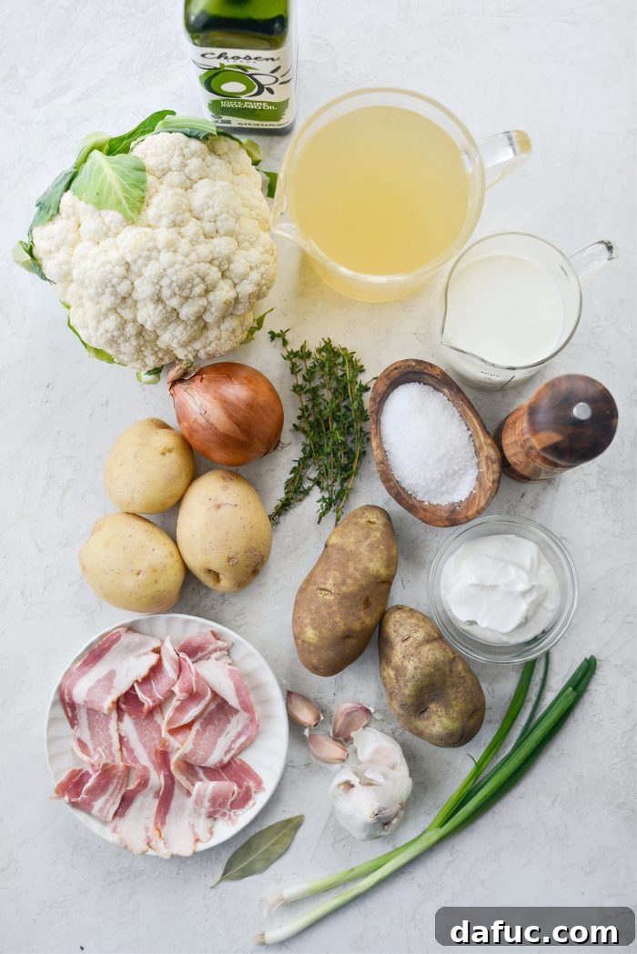 Hearty Cauliflower Potato Bisque 4 ingredients for Creamy Cauliflower Potato Soup