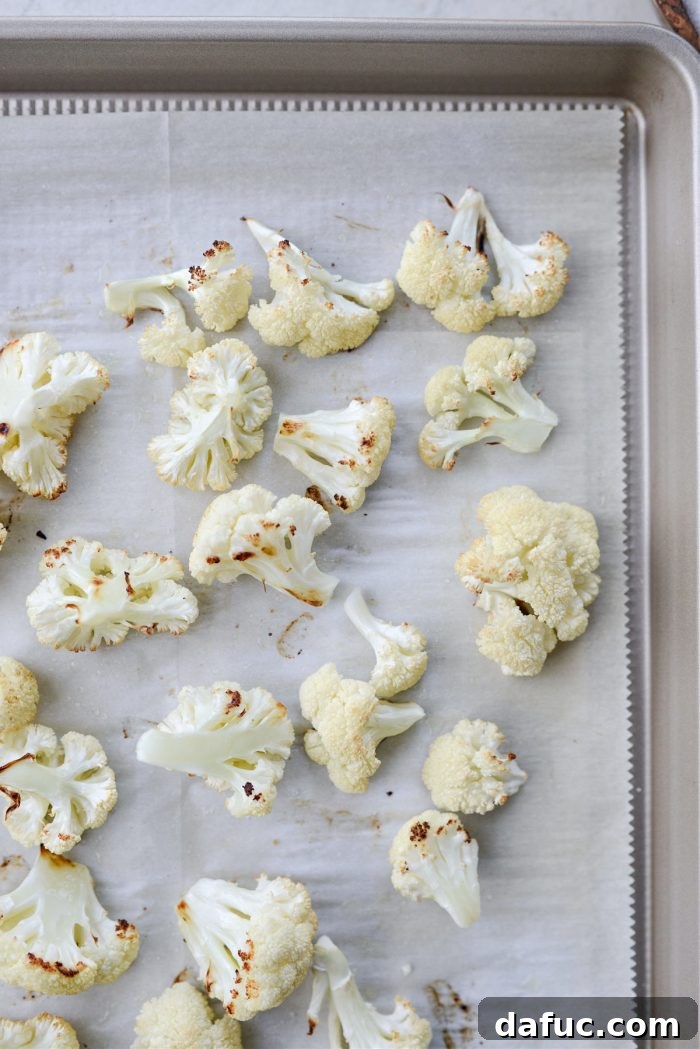 Hearty Cauliflower Potato Bisque 5 roasted cauliflower