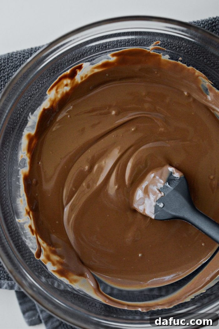 remove off of the double boiler and stir until smooth.