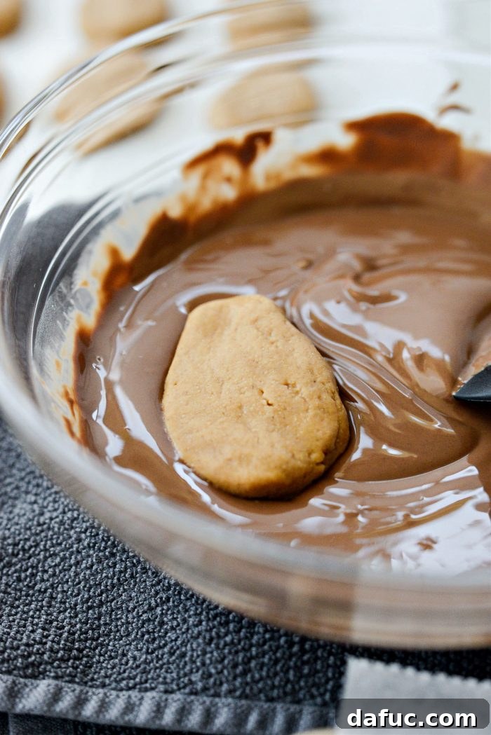 quickly dip in chocolate 