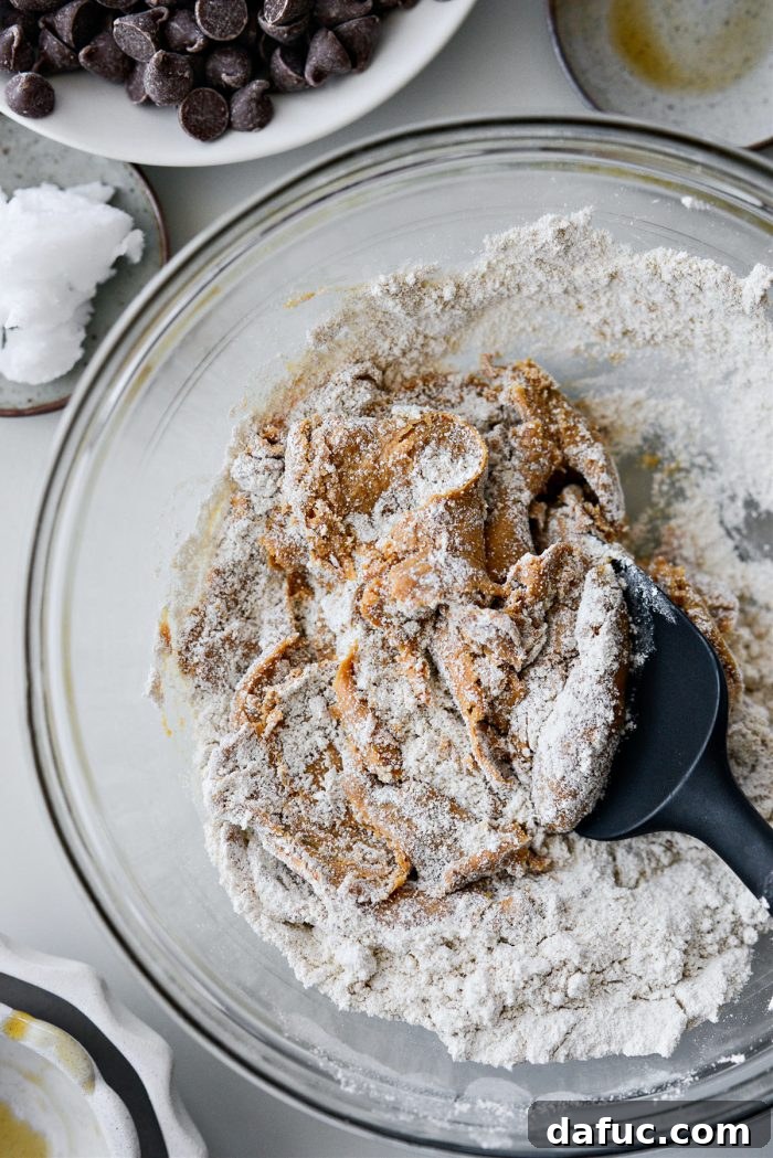 mixing wet and dry ingredients