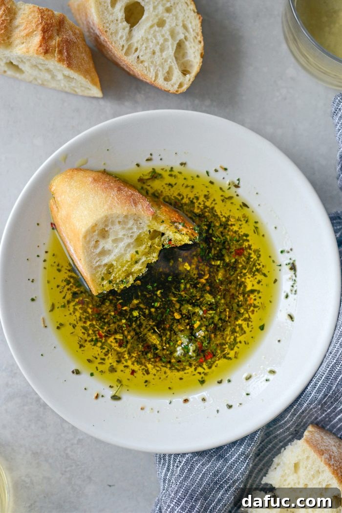 Garlic Herb Infused Dipping Oil 13 Another perspective of the Garlic Herb Olive Oil Bread Dip