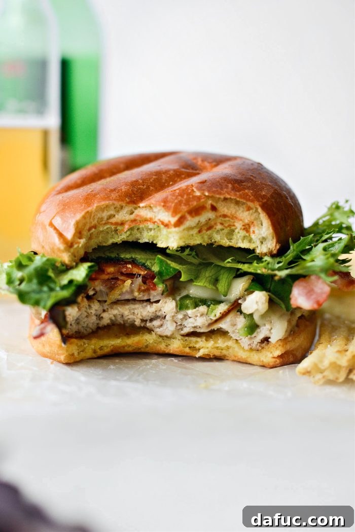 Final plated chicken smash burger