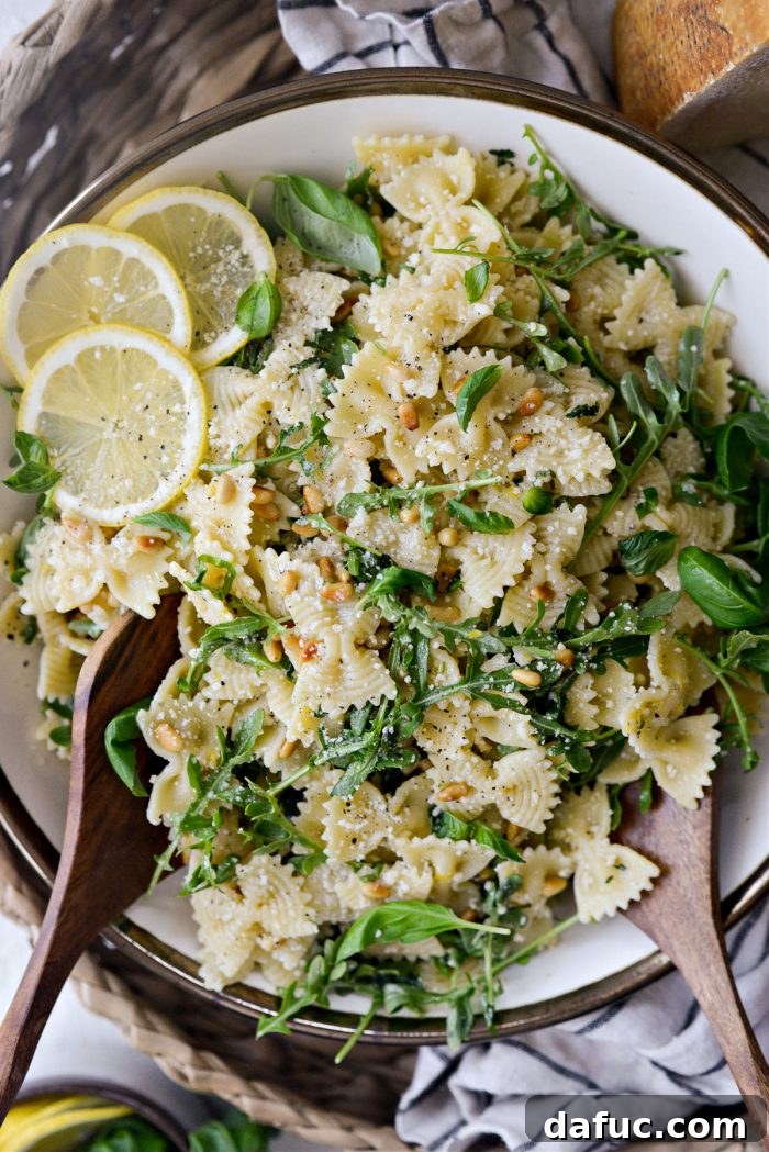 Bright Lemon Basil Parmesan Pasta Salad 15 Final presentation of Lemon Basil Parmesan Pasta Salad