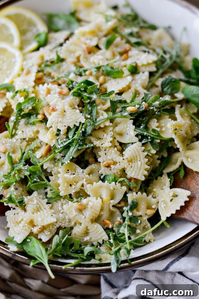 Bright Lemon Basil Parmesan Pasta Salad 17 Another beautiful shot of Lemon Basil Parmesan Pasta Salad