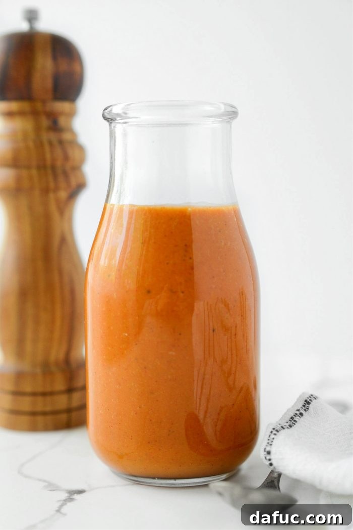 Tangy Homemade Catalina Vinaigrette 10 A bowl of delicious Homemade Catalina Dressing, ready for serving.