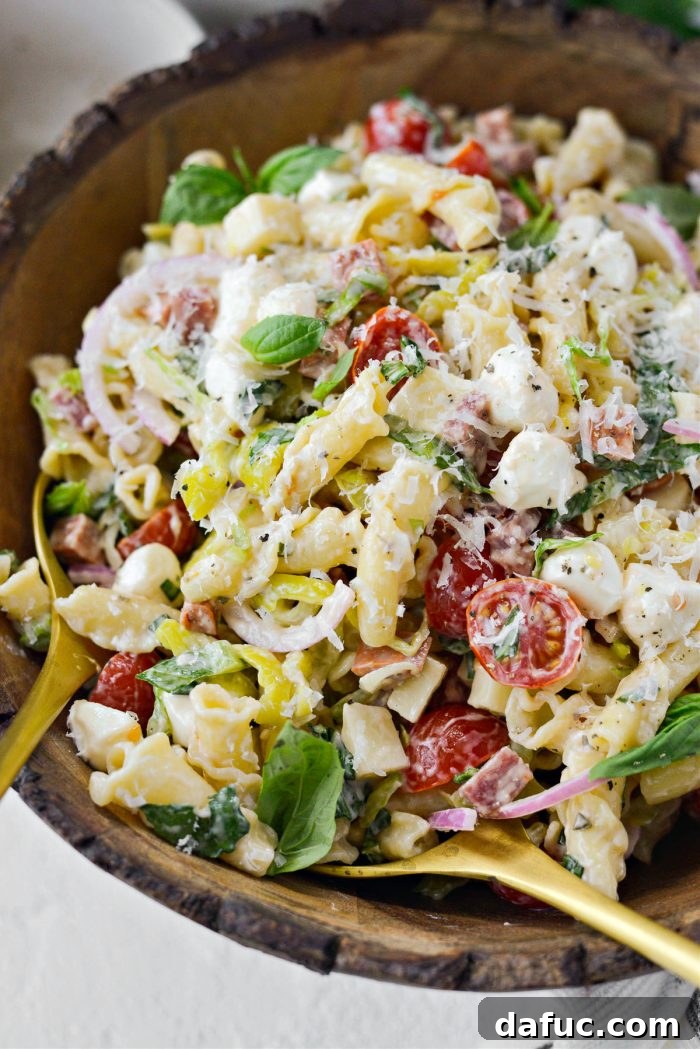 Italian Grinder Pasta Salad - Close-up