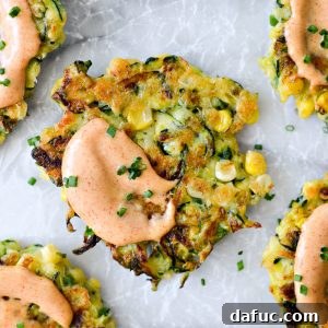 Zucchini Corn Fritters with Yum Yum Sauce
