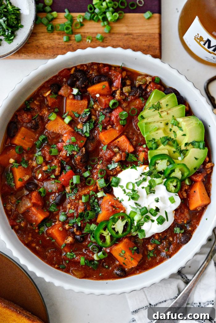 Another view of Sweet Potato Turkey Chili