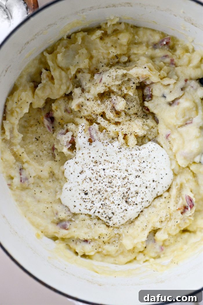 Velvet Garlic Potatoes 13 Sour cream and black pepper added to mashed potatoes
