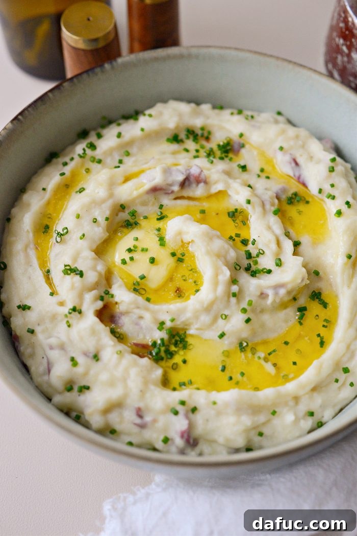 Velvet Garlic Potatoes 19 Another beautiful shot of Roasted Garlic Mashed Potatoes in a bowl